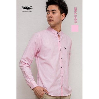 [ลด130฿โค้ดSEPIING38] TAWADA เสื้อเชิ้ตแขนยาว รหัสT004 LIGHT PINK MANDARIN