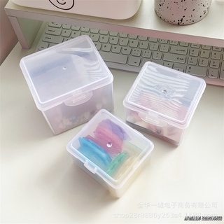 Muji กล่องเก็บเครื่องเขียน แบบใส ทรงสี่เหลี่ยม ขนาดเล็ก จุของได้เยอะ กันฝุ่น สไตล์เรียบง่าย