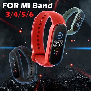 สายนาฬิกาข้อมือซิลิโคน แบบเปลี่ยน สําหรับ Xiaomi Mi band 3 4 5 6