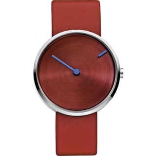 [ของแท้] JACOB JENSEN นาฬิกาข้อมือ ผู้หญิง รุ่น JACOB J. 255 CURVE UNISEX,ST.,RED-BLU-HAND ,RED STRAP paurasia