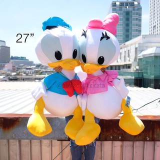 ตุ๊กตา Donald Duck โดนัลดั๊ก &amp; Daisy Duck เดซี่ดั๊ก ท่านั่ง 27นิ้ว Donald โดนัลด์ Daisy เดซี่ ตุ๊กตาไซส์ใหญ่ จัมโบ้