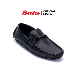 Bata บาจา รองเท้าลำลอง รองเท้าหนังPUใส่ง่าย รองเท้าแบบสวม รองเท้าหุ้มส้น สำหรับผู้ชาย รุ่น Vernon สีดำ 8416866