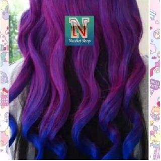 แฮร์พีชผมลอน/แฮร์พีชผมปลอม/แฮร์พีช+นำเข้าแบบสีผสม+ยาว42ซม