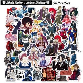 ❉ Black Butler Series 01 Anime สติ๊กเกอร์ ❉ 50Pcs/Set Ciel Sebastian Waterproof DIY Fashion Luggage Laptop Skateboard Doodle Decals สติ๊กเกอร์