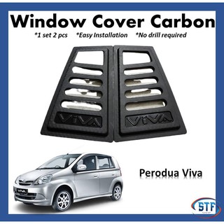 Perodua Viva ฝาครอบบานเกล็ดหน้าต่างด้านหลัง คาร์บอน