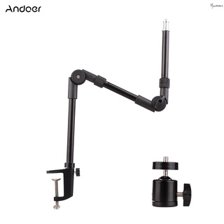 Andoer St-01 อุปกรณ์เมาท์ขาตั้งโลหะพับได้พับได้พร้อมกล้องเว็บแคม 1/4 นิ้วอะแดปเตอร์สกรู 3 กก. สําหรับสมาร์ทโฟน