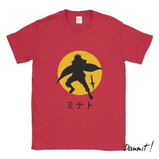 ผ้าฝ้ายคอกลมเสื้อยืด พิมพ์ลาย Naruto Minato Shadow Dammit90sfrom S-4XL