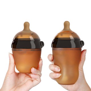 ขวดนมซิลิโคนขนาดเส้นผ่าศูนย์กลางกว้างขวดนมสำหรับทารก 150/180 / 250ML Ready Stock