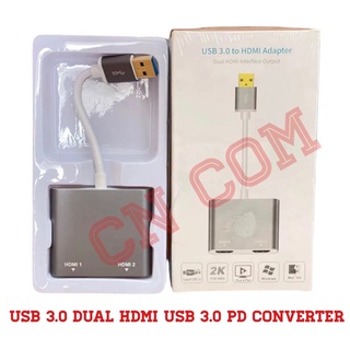 USB 3.0เพื่อ Dual HDMI อะแดปเตอร์ Triple Video Converter ฮับ USB 3.5มม.เสียงสำหรับ Windows 7/8/10/11 Mac OS