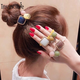 INS Style Acrylic Jelly Flower Lovely Colorful Hair Rope/ Temperament Jelly Elastic Hairband Geometric Head Rope