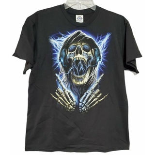 tshirtเสื้อยืดคอกลมฤดูร้อนเสื้อเชิ้ต ขนาดใหญ่ ลายโครงกระดูก 100% Dio Rock Hand Nwt สําหรับผู้ชายSto4XL