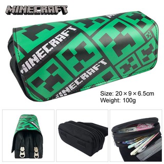 กระเป๋าดินสอผ้าใบพิมพ์ลายการ์ตูน Minecraft
