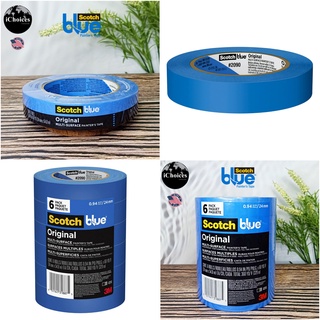 [3M Scotch Blue] Original Multi-Surface Painters Tape 24 mm X 54.8 m Blue #2090 สก๊อตเทป ขนาด 24 mm x 54.8 m สีน้ำเงิน