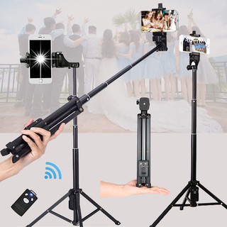 YUNTENG VCT-1688 2in1 Protable Selfile Stick Tabletop Tripod ชุดขาตั้งกล่องเซลฟี่ 3ขา+รีโมทบลูทูธ+หัวต่อมือถือ