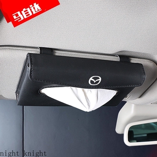 คุณภาพสูง Universal Car Sun Visor กล่องกระดาษทิชชู PU หนังกล่องกระดาษทิชชูอุปกรณ์เสริมสำหรับ Mazda speed CX-30 CX-8 Mazda3 CX-3 CX-9 Mazda6 CX-5 Mazda2