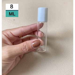 ขวดลูกกลิ้ง 8ml สีใส สีขุ่น ฝาขาว ขวดเครื่องสำอางค์แบบลูกกลิ้ง ขนาด 8มล.ขวดโรลออน ขวดใส่พิมเสนน้ำ น้ำหอม พร้อมส่ง