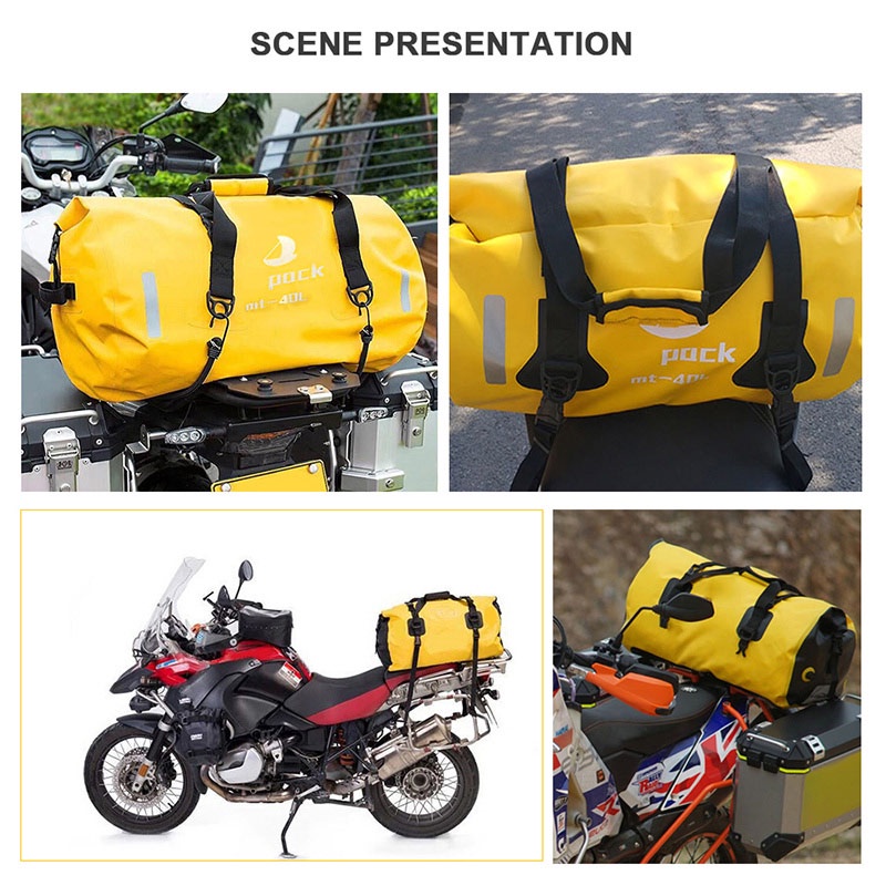 Motorcycle Waterproof Tail Bag Travel Outdoor Dry Luggage Roll Pack Bag