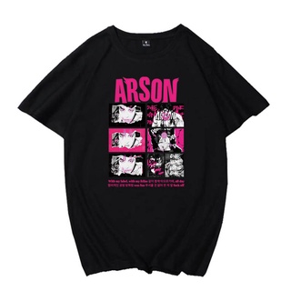 【2022tshirts】Kunio- KPOP BTS J-HOPE ARSON เดียวกันผ้าฝ้ายเสื้อยืดผู้ชายผู้หญิง Plus ขนาดหลวมคู่แขนสั้น TOP Harajuku แฟชั