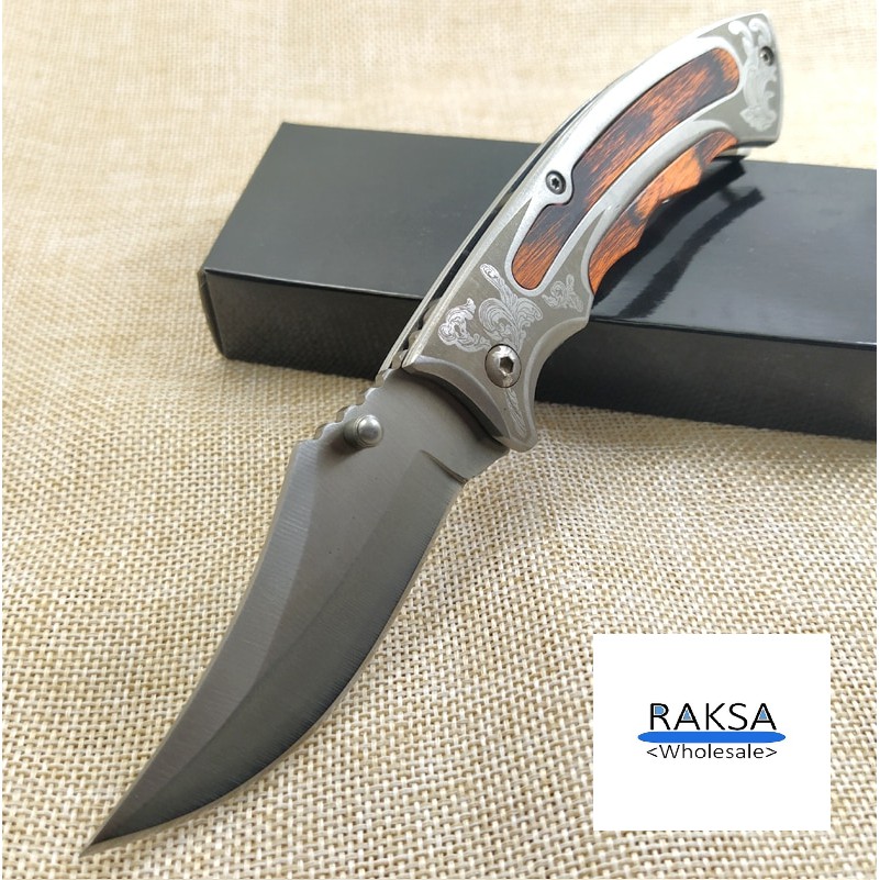 RAKSA Wholesale NB009 มีดพับ มีดพกพา มีดเดินป่า มีดสวยงาม มีดแคมป์ปิ้ง มีดพกทหาร มีดพกสวย มีดสะสม วัสดุ440C ขนาด19cm ราคา ถูกที่สุด ดีลบีเคเค แกลเลอรีภาพที่ 2