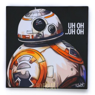 BB8 Droid บีบีเอท หุ่นยนต์ Star Wars สตาร์วอร์ รูปภาพ​ติด​ผนัง​ pop art แต่งบ้าน ของขวัญ กรอบรูป​ โปสเตอร์