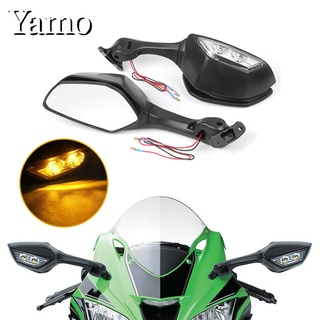 กระจกมองหลังรถจักรยานยนต์ พร้อมไฟเลี้ยว LED สําหรับ Kawasaki Ninja ZX-10R ZX10R ZX 10R 2011 2012 2013 2014