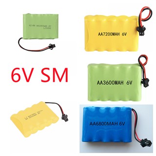 แบตเตอรี่ ถ่านชาร์จแบตเตอรี่รถบังคับ  6V  700-7200mah  SM