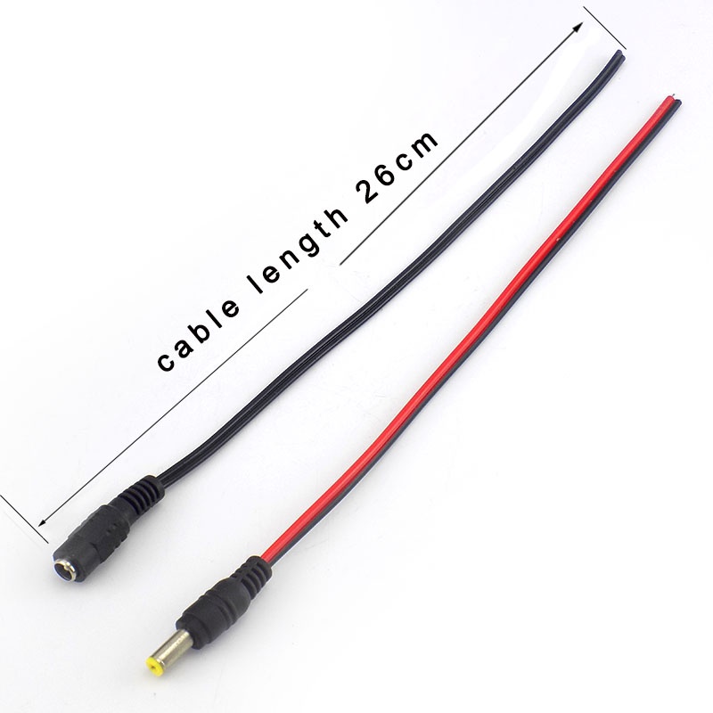 สายเคเบิลอะแดปเตอร์ 12V 5.5*2.1 มม. แจ็คพาวเวอร์ซัพพลาย DC ตัวผู้ ตัวเมีย สําหรับกล้องวงจรปิด แถบไฟ LED THK2