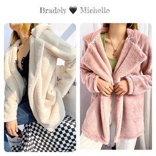 เสื้อกันหนาวผู้หญิง เสื้อกันหนาวขนเฟอร์ เสื้อฮู้ด FLUFFY COAT 🔹แบรนด์✨ Bradely•Michelle✨  (WY797)