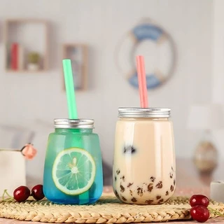 ขวดพลาสติก (PET) ทรงตัวยู+ฝาอลูมิเนียม 350-500 ml ชา กาแฟ ใส่ชาไข่มุก โยเกิร์ต เบเกอรี่ ดใส่ขนม