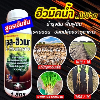 ✅เอส-ฮิวเมท B1+ฟูวิกแอซิด+ฮิวมิคแอซิด ราดข้าวปลูก ช่วยปรับปรุงดิน เพิ่มความสมบูรณ์ของดิน แก้ปัญหาดินเค็ม ดินเปรี้ยว  1 L