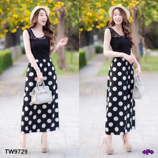 AK 9729  Maxi Dress ชุดเดรสยาวแขนกุด