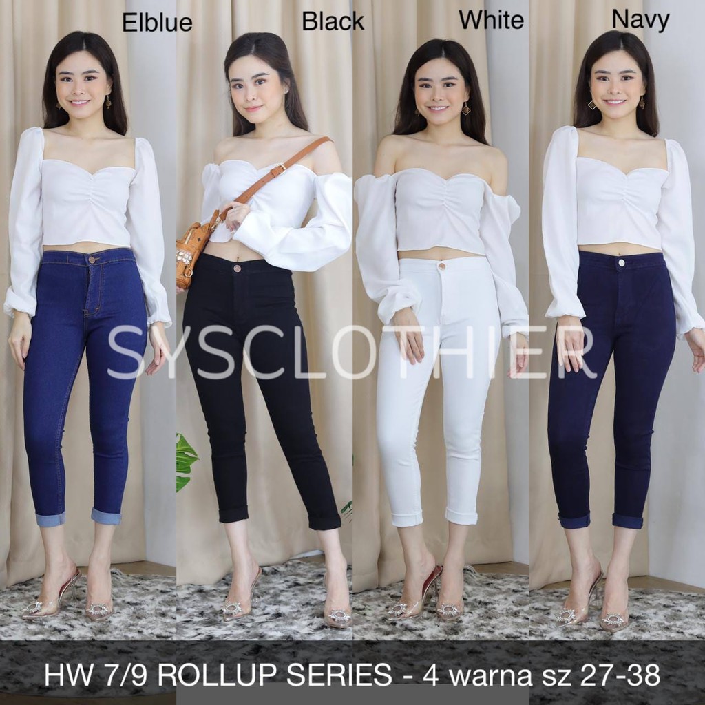 HW 7/9 ROLLUP SERIES กางเกงยีนส์ผู้หญิง
