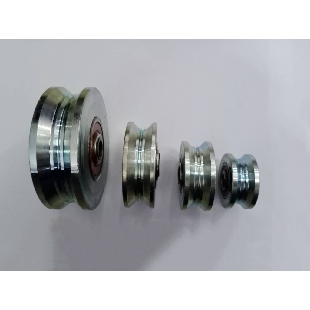 ล้อประตูรั้วเหล็กเหนียว อย่างดี ร่องกลม ร่องฉาก