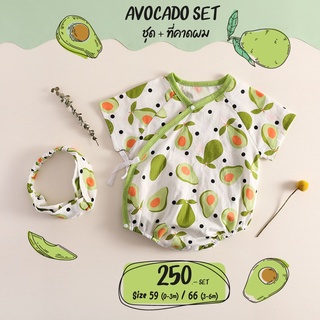 Avocado &amp; Cherry Set ชุด บอดี้สูท+ที่คาดผม