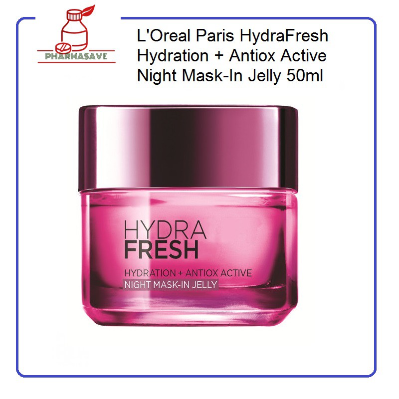 L'oreal Paris HydraFresh Hydration + Antiox Active Night Mask-In Jelly ขนาด 50 มล.