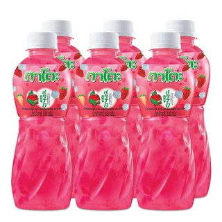 กาโตะ น้ำสตรอว์เบอร์รีผสมวุ้นมะพร้าว 25% 320 มล. x 6 ขวด Kato Strawberry Juice with 25% Coconut Jelly 320ml x 6 bottles