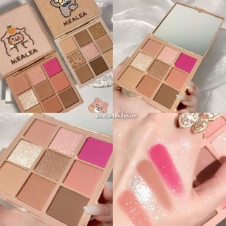 พร้อ​มส่ง​/แท้​ พาเลตต์แต่งหน้า อายแชโดว์ น้อนแกะ MeaLea​ Eyeshadow​ เนื้อชิมเมอร์ เนื้อกลิตเตอร์ 9 สี สีสวย ติดทนนาน​