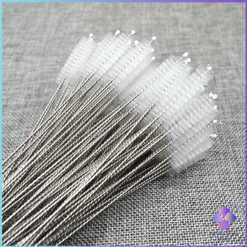 MahaThai แปรงล้างหลอดดูด จุกนม ขนไนล่อน ไม่ทำให้เป็นรอย  Stainless steel soft straw straw brush - รูปที่ 4