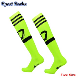 # 1 คู่ Sport Socks ถุงเท้าฟุตบอล ใส่ได้ทั้ง ชาย หญิง Free size Set 1 คู่