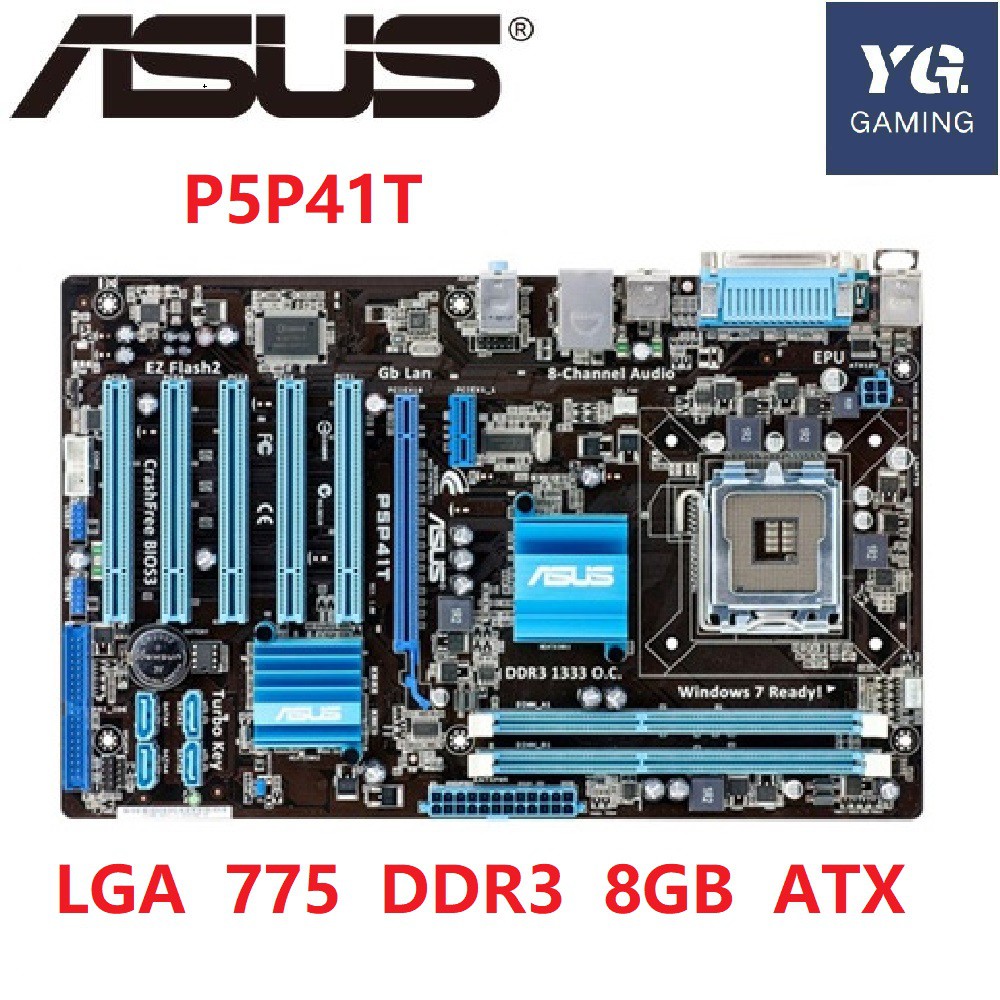 Asus P5P41T Desktop Motherboard P41 Socket LGA 775 Q8200 Q8300 DDR3 8G ATX UEFI BIOS Original Used Mainboard On Sale