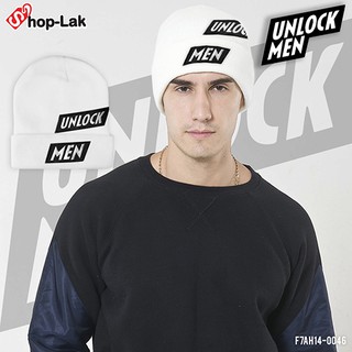 หมวกไหมพรมแฟชั่น  หมวกไหมพรมปักลายUNLOCKMEN