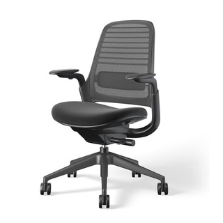 Modernform เก้าอี้เพื่อสุขภาพ Steelcase รุ่น Series1 โครงสีดำ พนักพิงกลางสีเทาเข้ม เบาะสีดำ รับประกัน 12 ปี