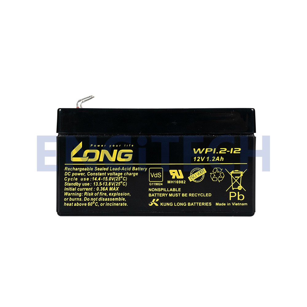 LONG แบตเตอรี่ แห้ง WP1.2-12 ( 12V 1.2AH ) แบต สำรองไฟ UPS ไฟฉุกเฉิน อิเล็กทรอนิกส์ ไฟสำรองรถยุโรป - รูปที่ 2