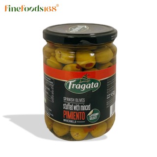 ฟรากาต้า มะกอกเขียวยัดไส้พริก 450 กรัม Fragata Stuffed Manzanila Olives 450 g.