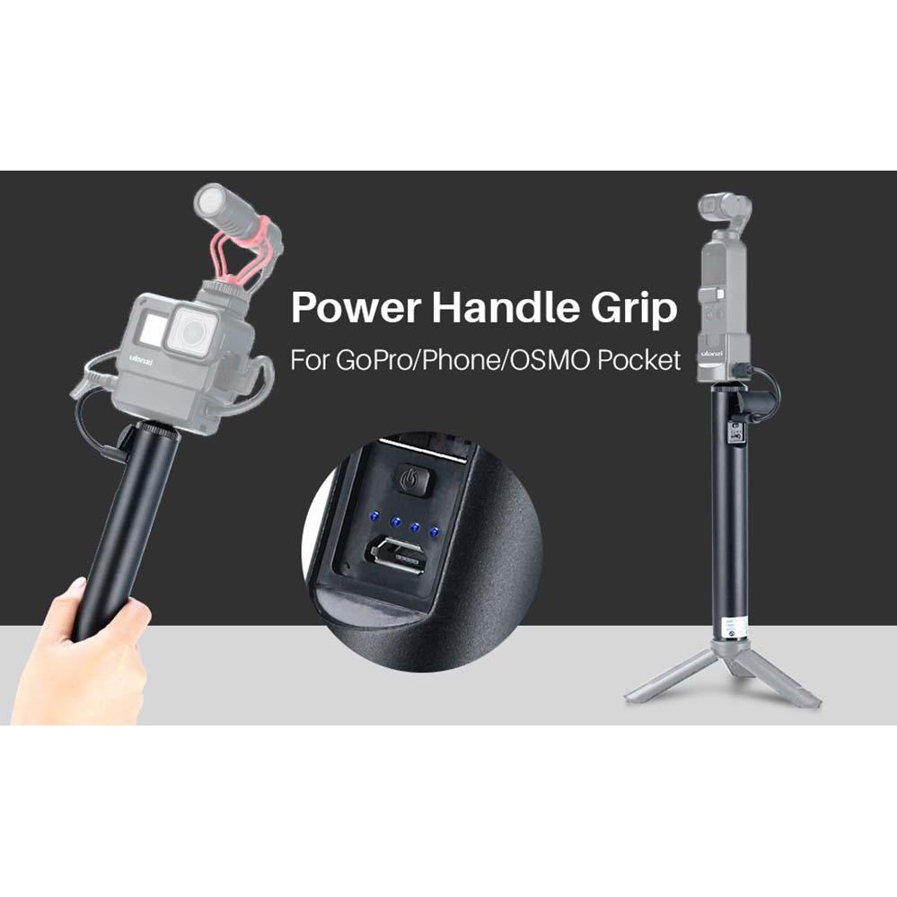 5200mAh Power Bank Hand Grip Monopod Handle for Gopro 8/7/6/5, DJI OSMO Action, OSMO Pocket Compact Digital Cameras and1