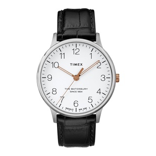 Timex TW2R71300 Waterbury Classic นาฬิกาข้อมือผู้ชาย สายหนัง สีดำ หน้าปัด 40 มม.