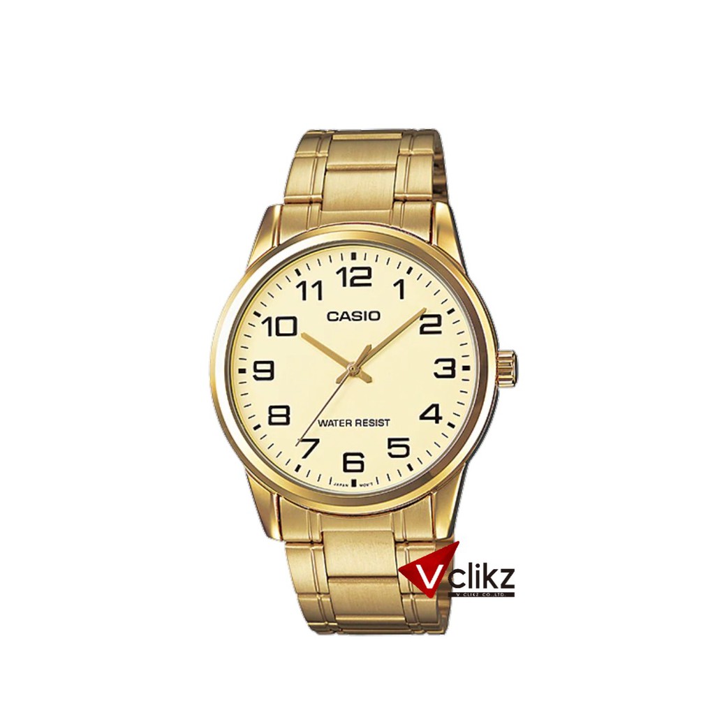 Casio นาฬิกาข้อมือผู้ชาย สายสแตนเลส สีทอง - Vclikz ของแท้ รับประกันเครื่อง 1 ปี