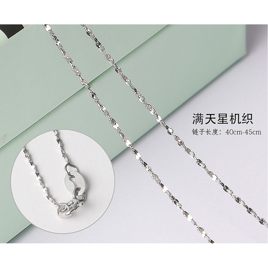 สร้อยคอ S925 สร้อยคอโซ่เงินสเตอร์ลิง 40ซม. N001 Rantai Leher