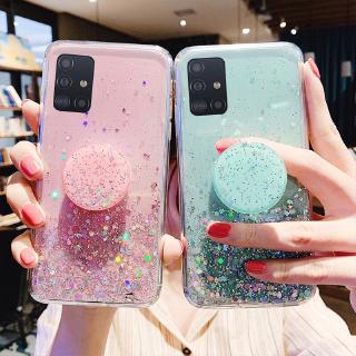 เคสโทรศัพท์รูปทรงดาวประดับเลื่อมแฟชั่นสําหรับ Samsung Galaxy S20 Ultra Note 10 Lite S10 Plus Note 8 9 A51 A71 A81 A91 S10e เคสโทรศัพท์