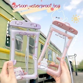 Cute Cartoon Transparent Airbag Mobile Phone Waterproof Bag